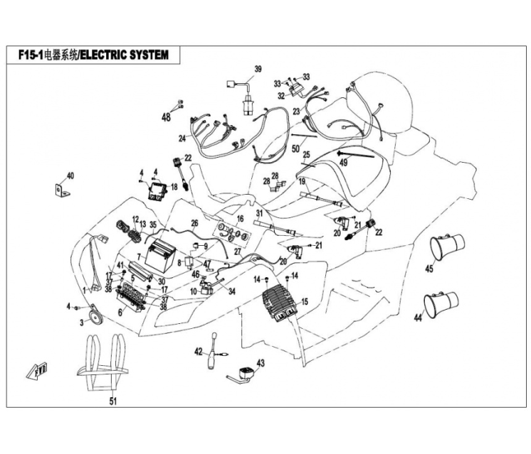 7020-150100 main cable elektros laidai CFMOTO X8