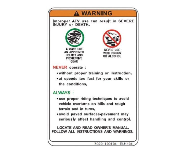 7020-190104 Warning label, drive