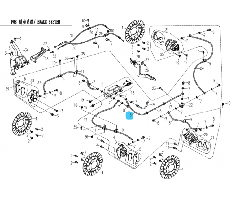 7030-081040 front hose rear brake
