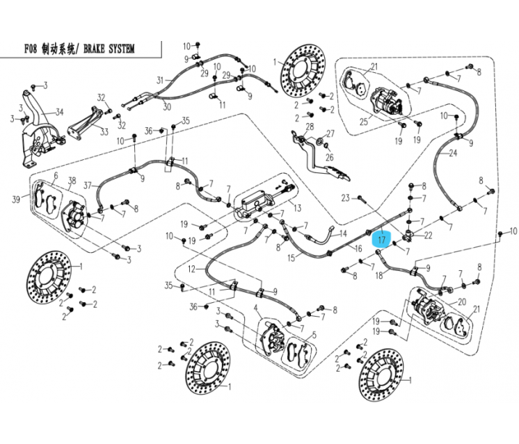 7030-081070 rear hose rear brake