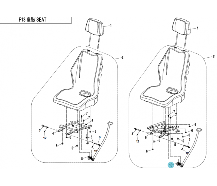 7030-130300 seat lock RH