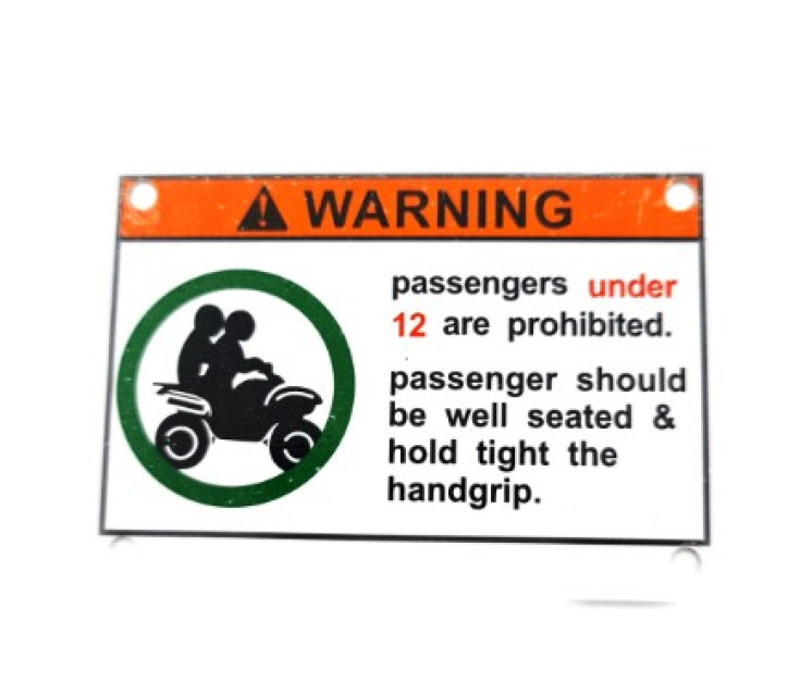 901A-190001 Passenger Warning Sticker