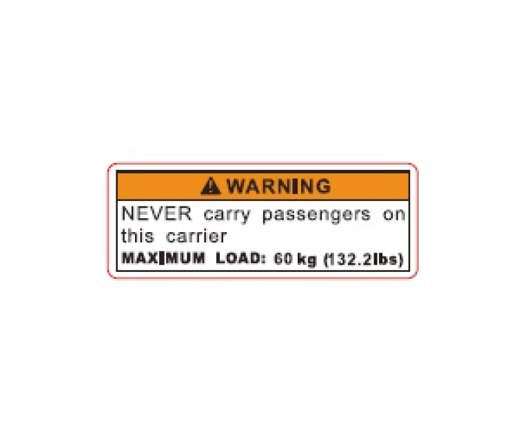 9CQV-190003-3200 REAR RACK LOADING INSTRUCTION LABEL
