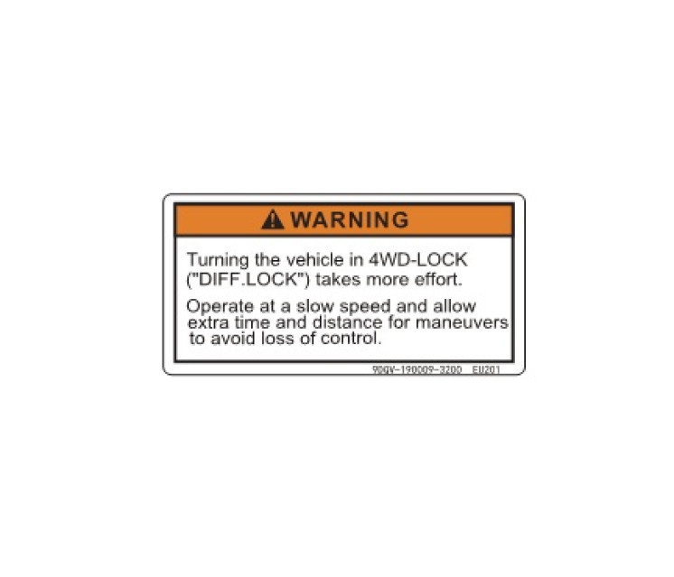 9DQV-190009-3200 WARNING LABEL, 4WD OPERATION
