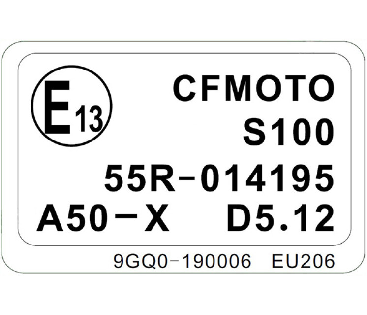 9GQ0-190006 LABEL, TOWING